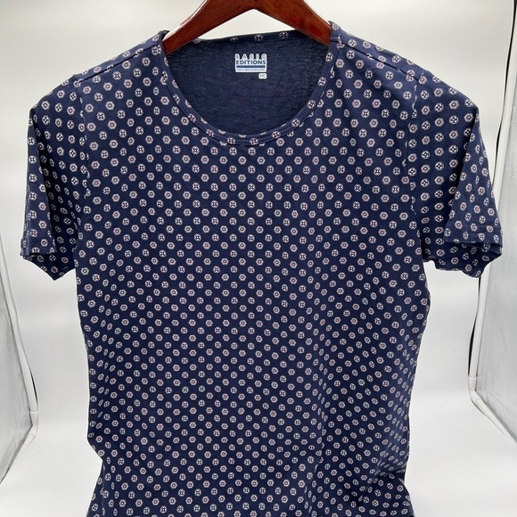 Basic Editions Navy Blue with Geo Flower Print NWOT - Picture 2 of 6